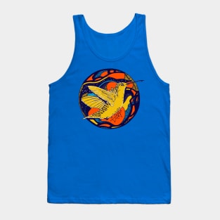 Orange Blue Circle of The Hummingbird Tank Top